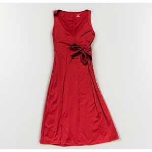 Patagonia Red Wrap Dress - Causal, Stretch - Women's Size Small